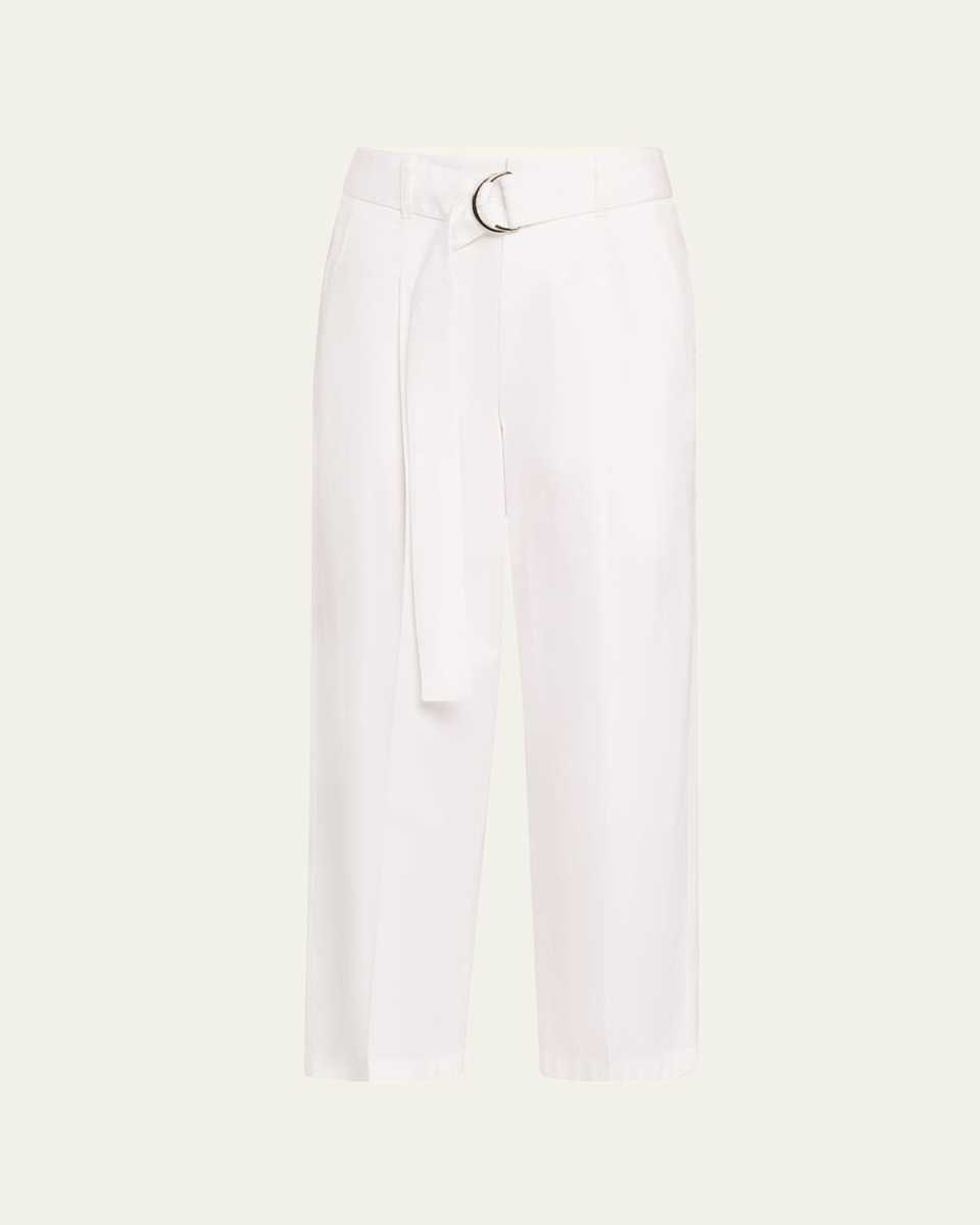 Belted Wide Leg Cropped Pants